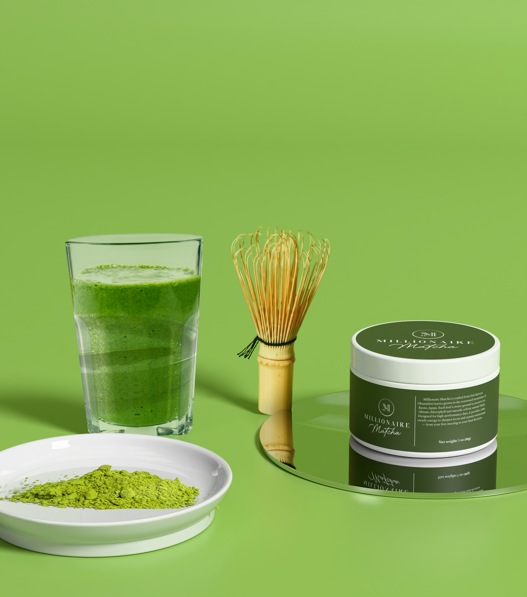 Matcha whisk in bowl