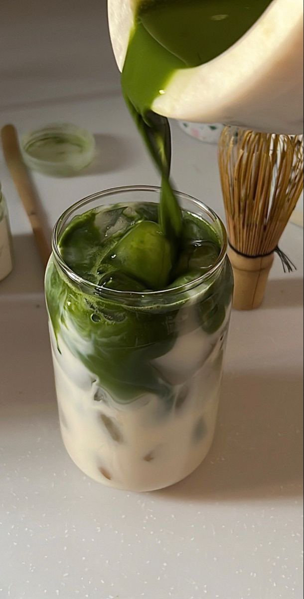 Matcha powder in bowl